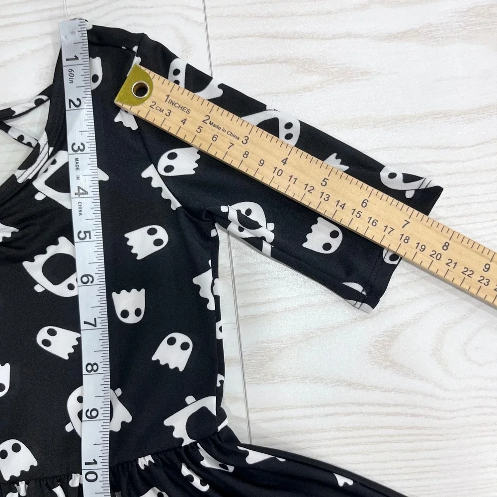 Dot Dot Smile Ghost Dress Girls 2T Black White Halloween Crisscross Back‎ Spooky
